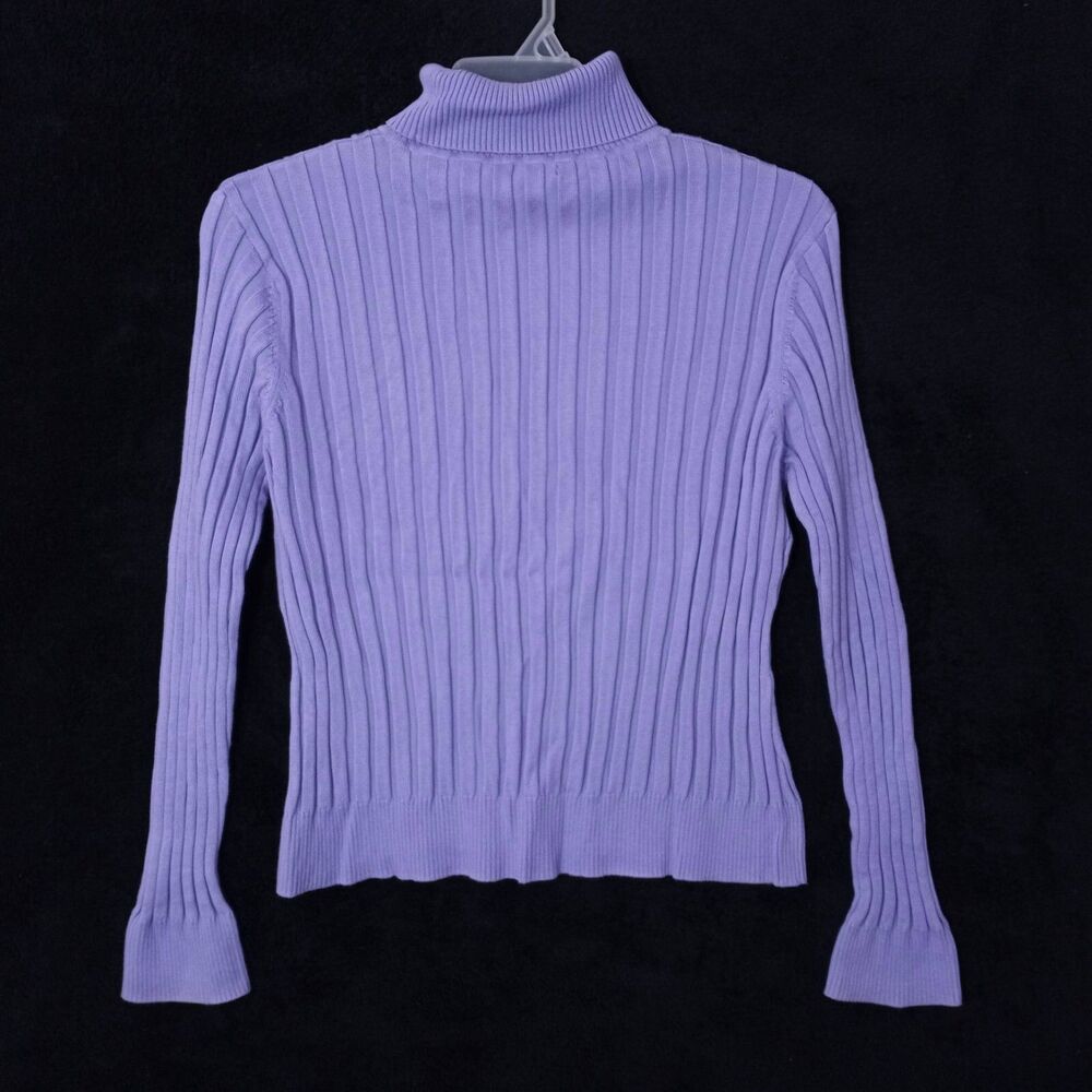 600 West TurtleNeck Sweater Size Large Blue #048 - Picture 2 of 3